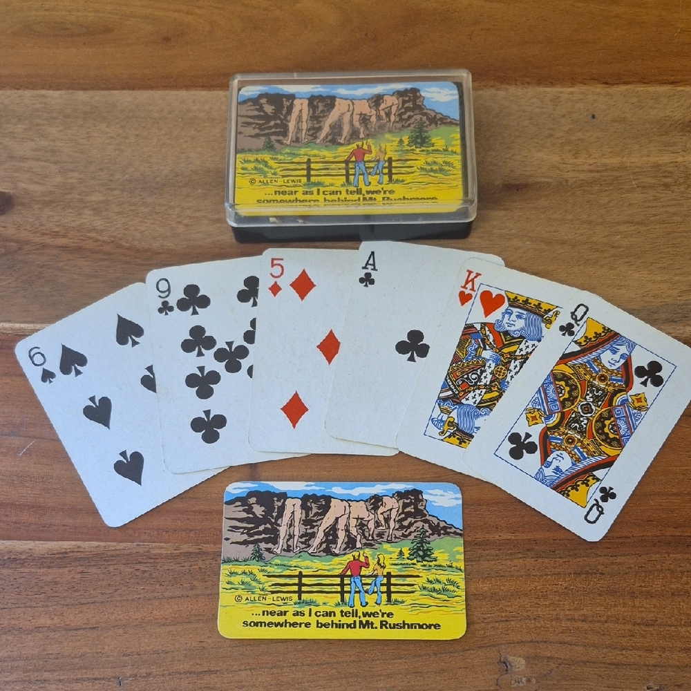 Vintage Behind Mt. Rushmore Playing Cards